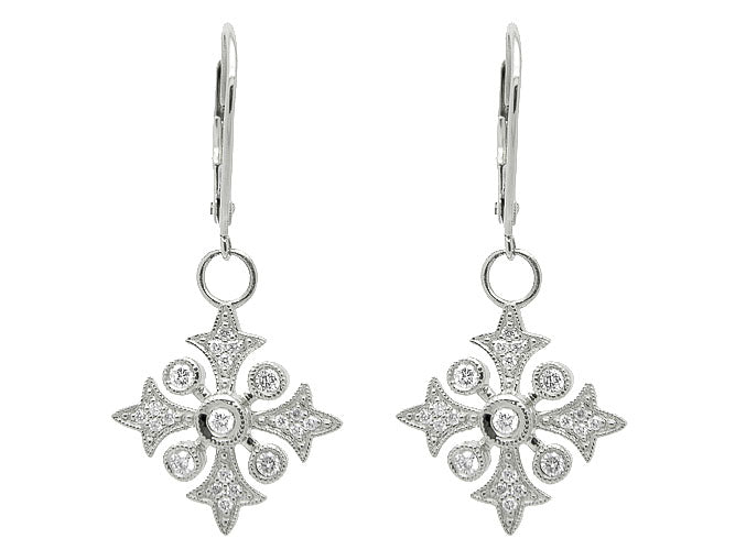 14k diamond filigree star dangle earring (262-DE8929P)