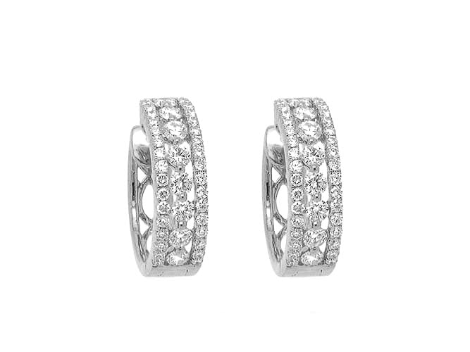 18k diamond 3 row set earring (KE03309D)