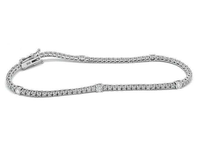18k white gold tennis diamond bracelet (DB30200E)