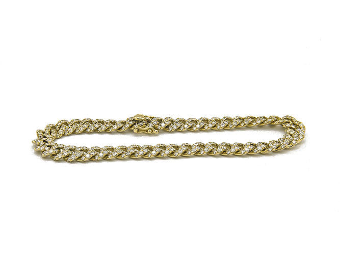 14k yellow gold 6mm cuban link diamond bracelet (DBL96522KY)