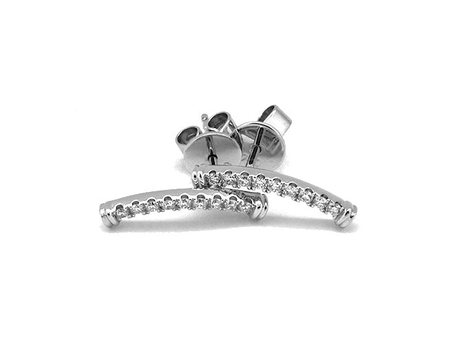 18k white gold diamond stick earring (DE11048B)