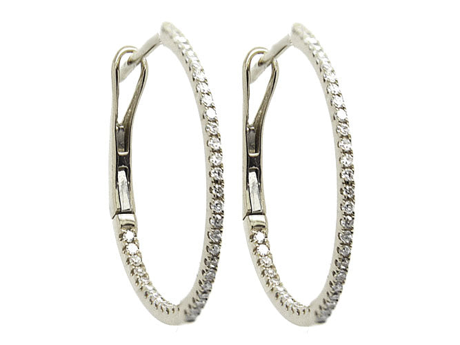 14k diamond skinny inside out 3/4" hoop (DE15001K)