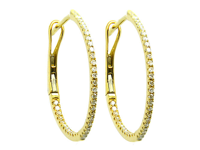 14k diamond skinny inside out 3/4" hoop (DE15001K)