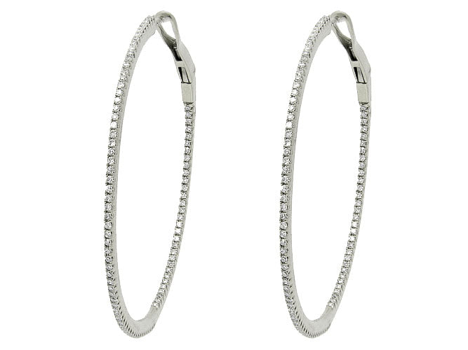 14k diamond skinny inside out 1 1/2" hoop (DE15004K)