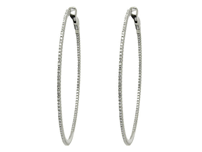 14k diamond skinny inside out 1 3/4" hoop (DE15005K)