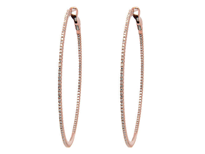 14k diamond skinny inside out 1 3/4" hoop (DE15005K)