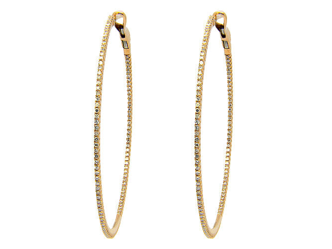 14k diamond skinny inside out 1 3/4" hoop (DE15005K)