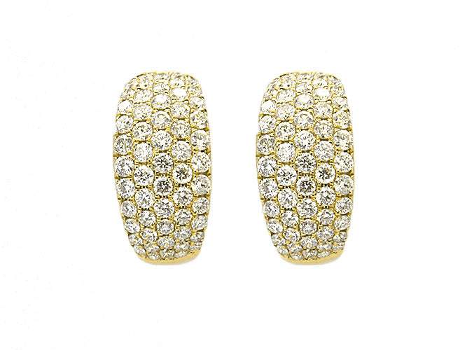 18k yellow gold flat pave diamond huggie (DE16022KY)