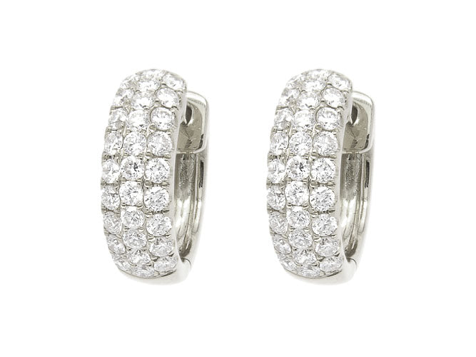 18k gold small pave diamond huggie (DE16122K)