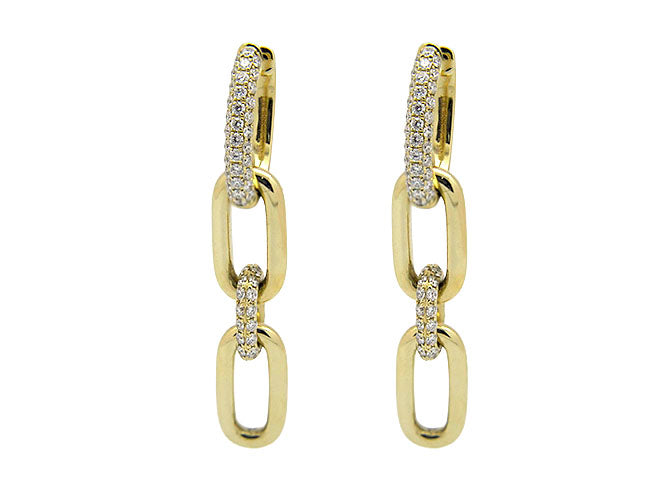18k yellow gold diamond links dangle earring (DE16565KY)