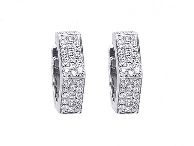 18k gold octagon diamond huggie (DE16622K)