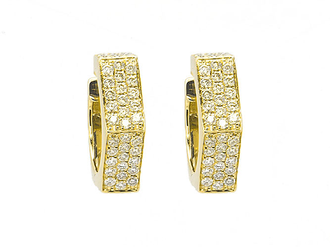 18k gold octagon diamond huggie (DE16622K)