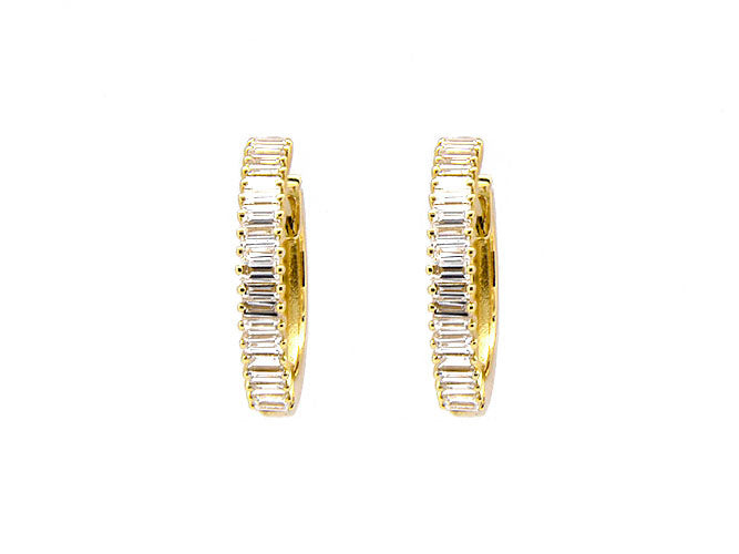 14k yellow gold skinny baguette hoop (DE19916QY)