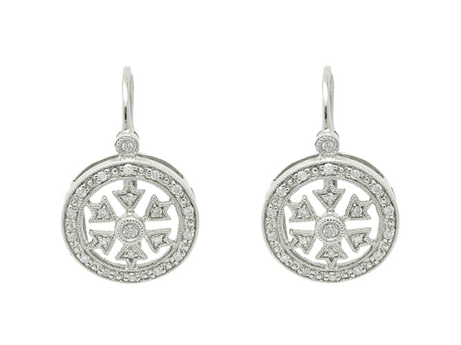 14k diamond filigree mid round earring (DE5272A)