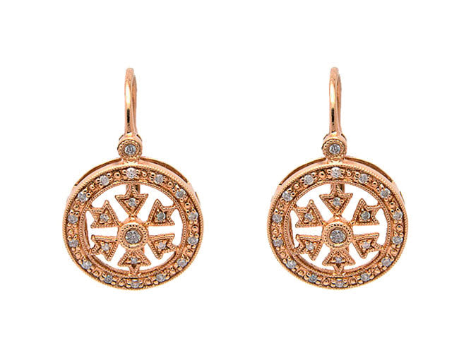 14k diamond filigree mid round earring (DE5272A)