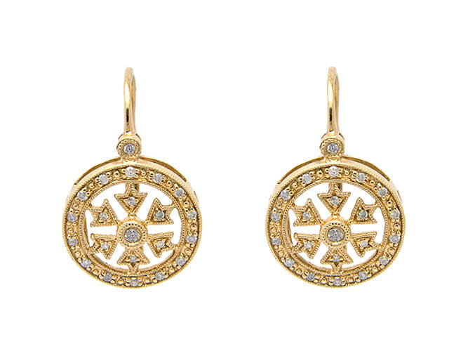14k diamond filigree mid round earring (DE5272A)
