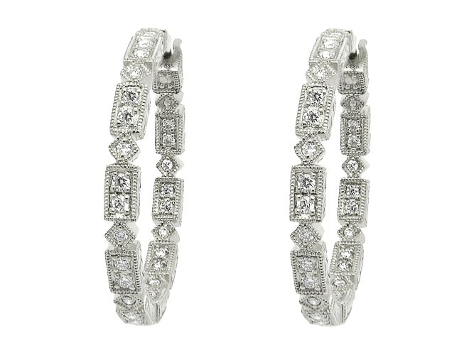14k diamond antique hoop (DE7498P)