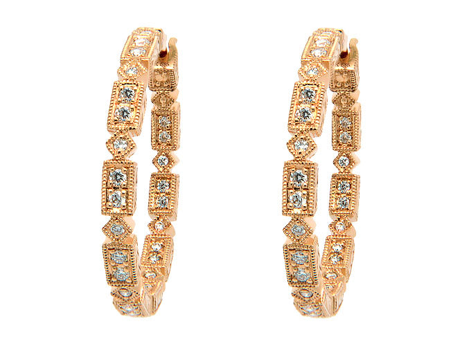14k diamond antique hoop (DE7498P)