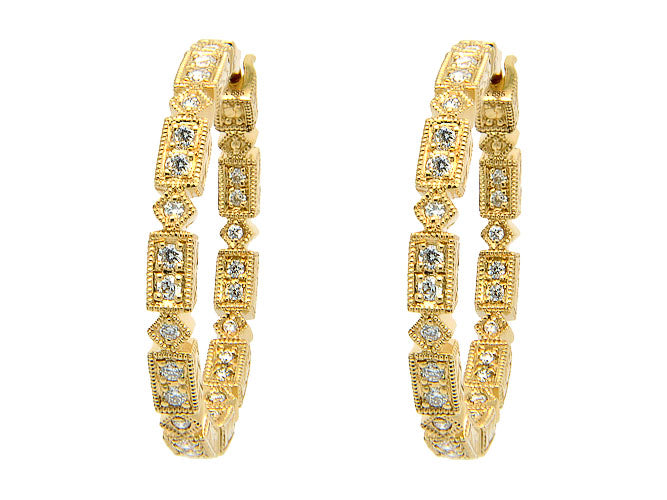 14k diamond antique hoop (DE7498P)