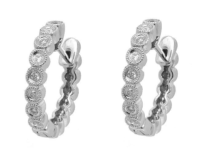14k diamond bazel hoop (DE8216P)