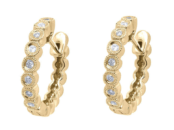 14k diamond bazel hoop (DE8216P)