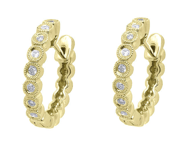 14k diamond bazel hoop (DE8216P)