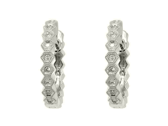 14k diamond antique hoop (DE8218P)