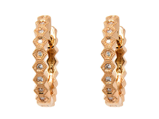14k diamond antique hoop (DE8218P)