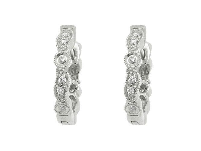 14k diamond wiggle shape huggie (DE8220P)
