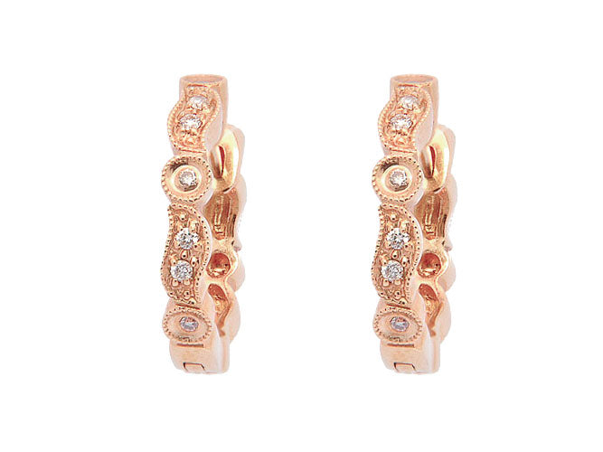 14k diamond wiggle shape huggie (DE8220P)
