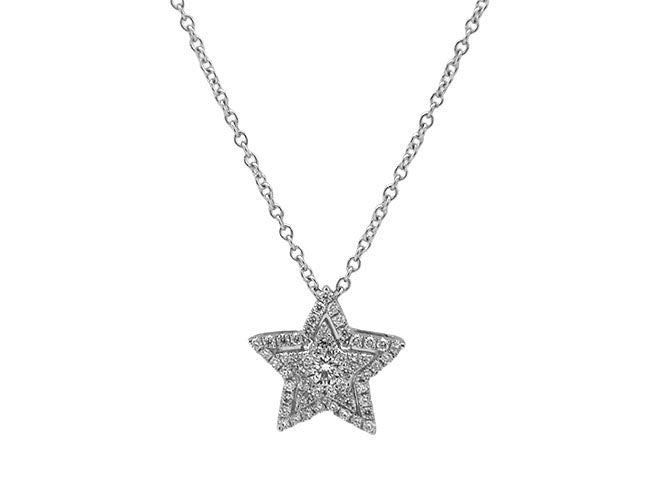 18kw gold diamond star necklace (DN10334B)