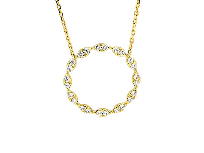 14k gold diamond open circle necklace (DN32003K-S)