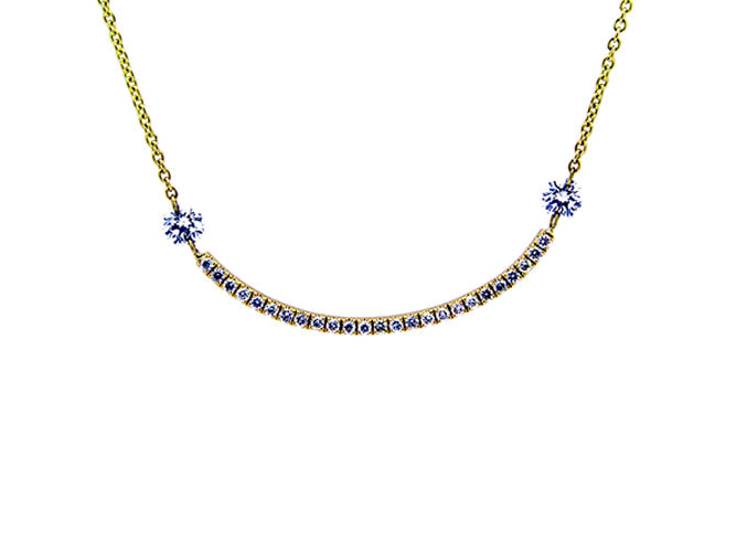 18k yellow gold diamond curve bar necklace (DNHP8N12CY)
