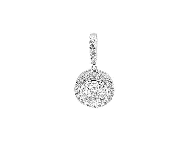 18k white gold halo cluster diamond pendant (DP16190K)