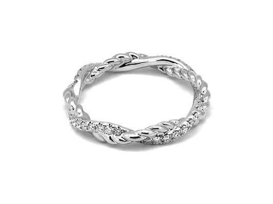 18k gold braided diamond eternity band (DR21057K)