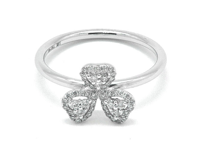 18k white diamond three leaves ring (DRDLRR12C)
