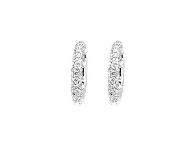18k white gold diamond pave hoop (ED3003L)