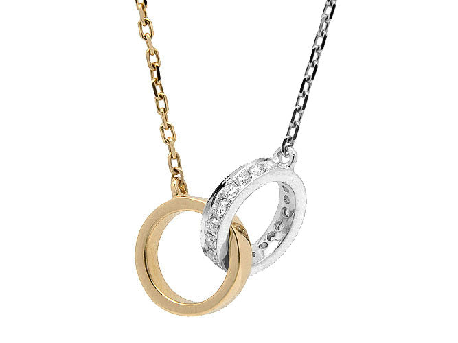 18k gold interlink diamond necklace (NP30622D-2)