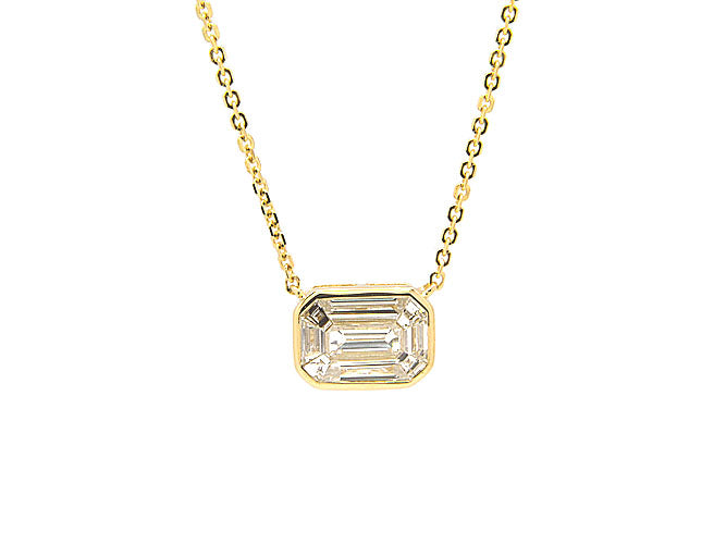 14k yellow gold diamond illusion necklace (NP62947DY14K)