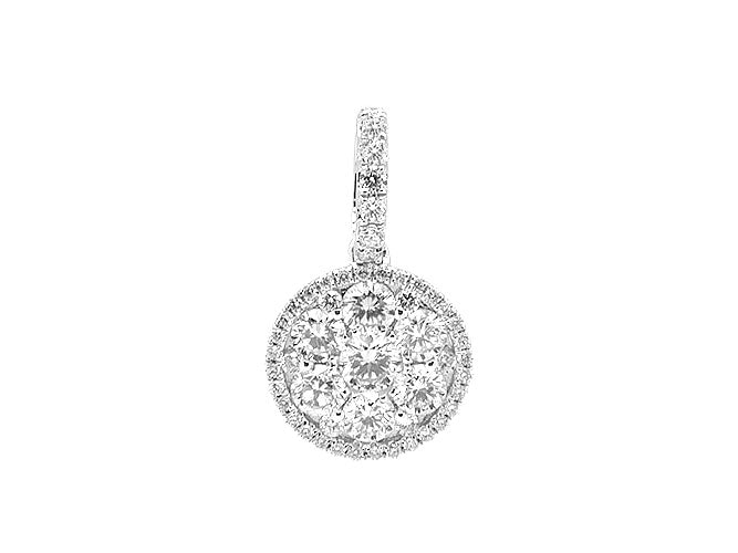 18k white gold diamond illusion pendant (P37308D)