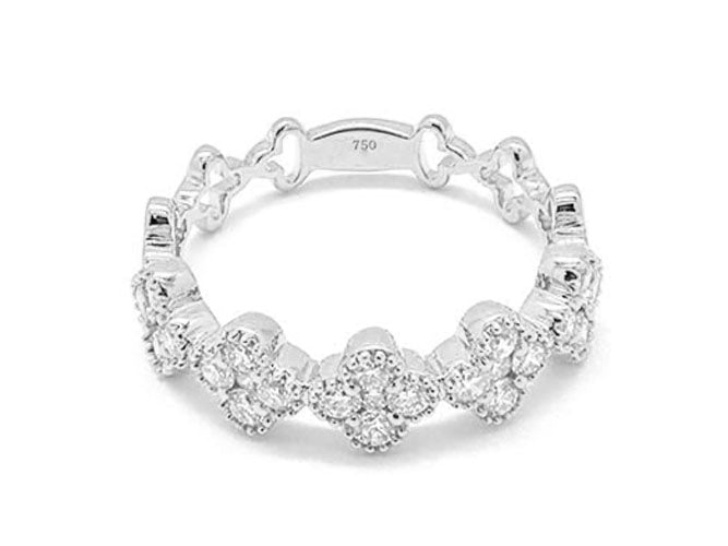 18k white gold diamond clover band (RD3031L)