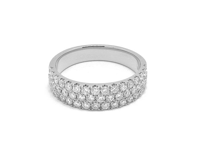 18k gold 3 row micro-set diamond band (RD3114L)