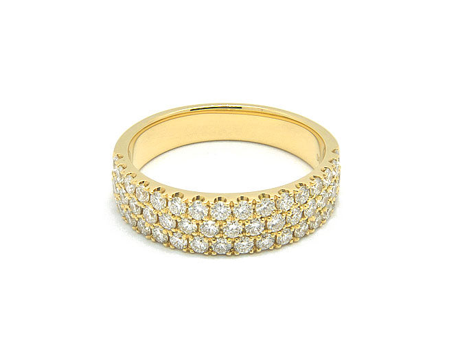 18k gold 3 row micro-set diamond band (RD3114L)