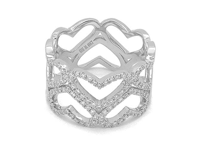 14k gold diamond heart band (RD6728X)