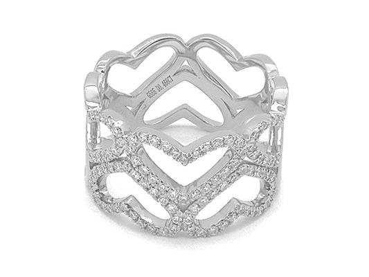 14k gold diamond heart band (RD6728X)