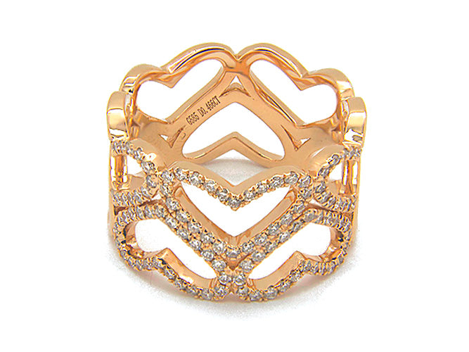 14k gold diamond heart band (RD6728X)
