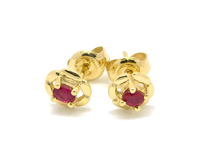 14k yellow gold ruby stud (RE30408EY)