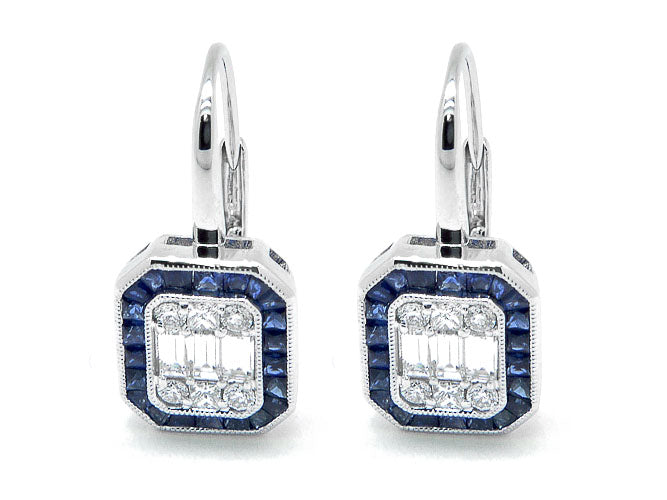 18k white gold sapphire and diamond earring (SE05661N)
