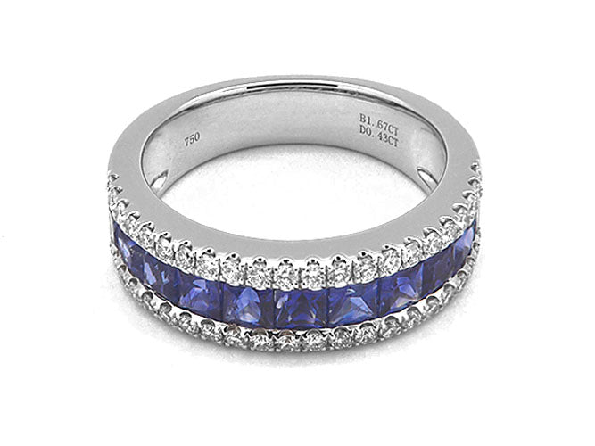 18k white gold sapphire and diamond round channel band (SR3002L)