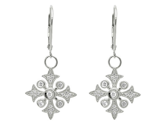 14k diamond filigree star dangle earring (262-DE8929P)
